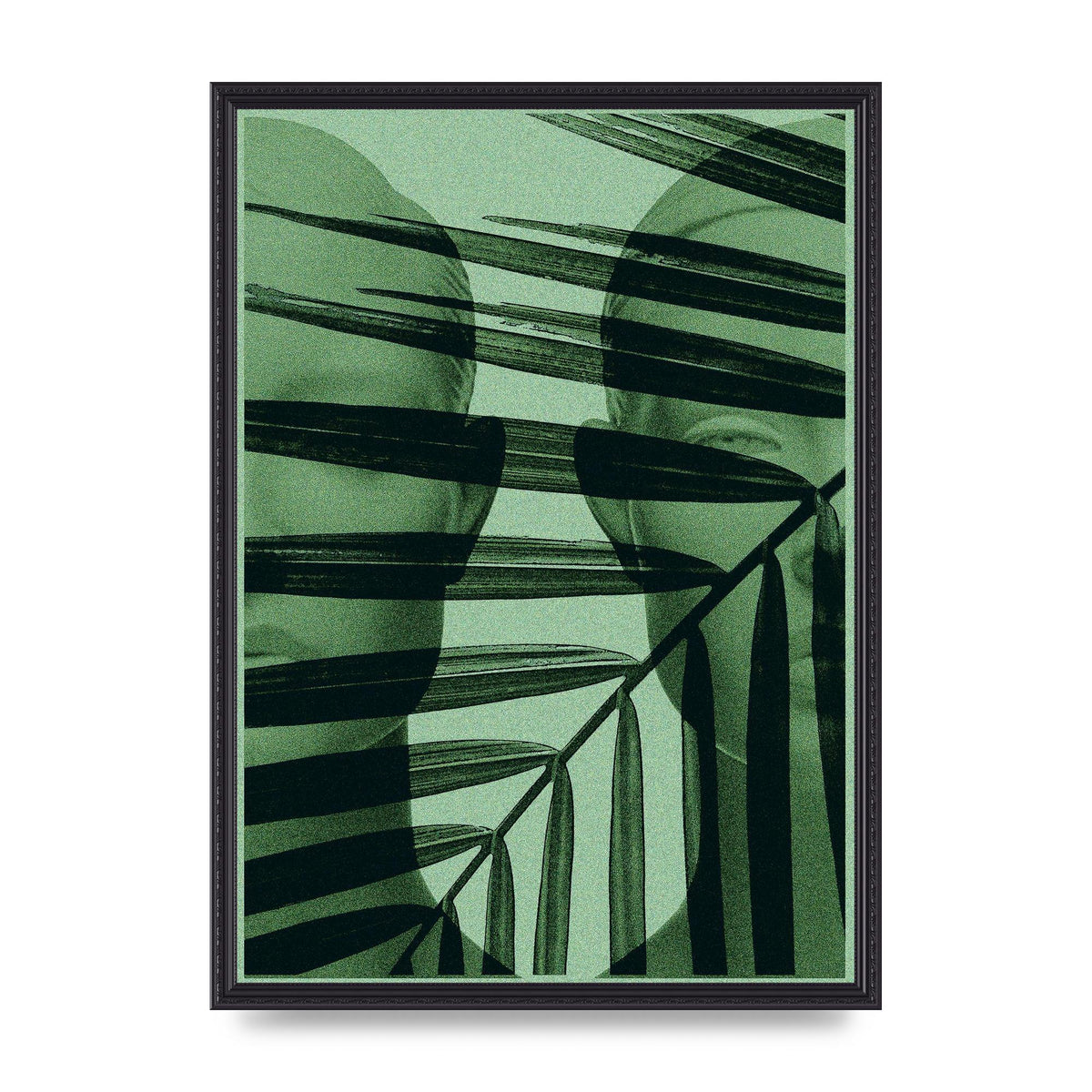 Green Tropical Face Wall Art - A2 framed