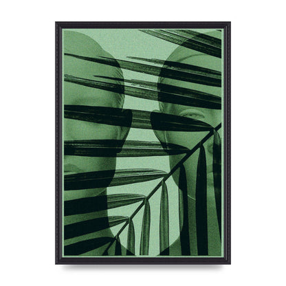 Green Tropical Face Wall Art - A2 framed