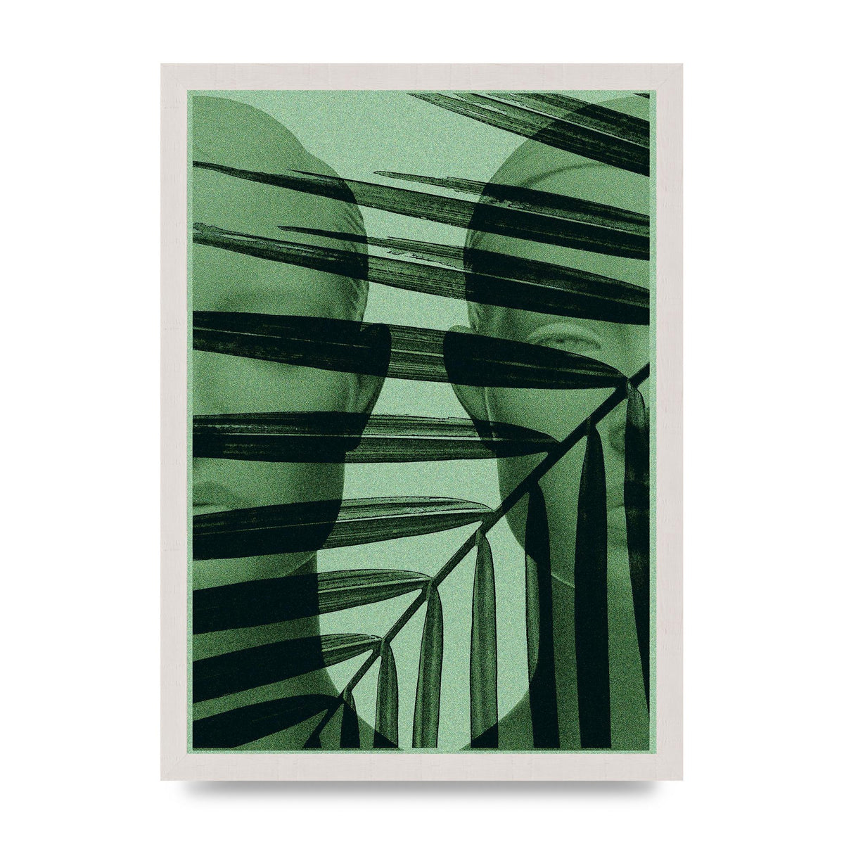 Green Tropical Face Wall Art - A3 framed