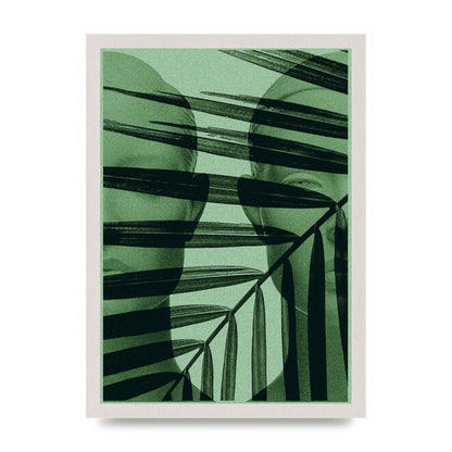 Green Tropical Face Wall Art - A3 framed