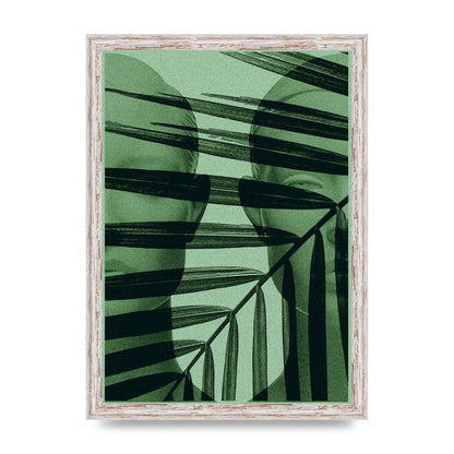 Green Tropical Face Wall Art - A3 framed