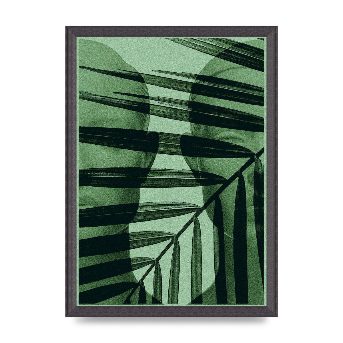 Green Tropical Face Wall Art - A3 framed