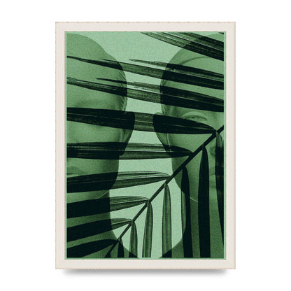 Green Tropical Face Wall Art - A3 framed