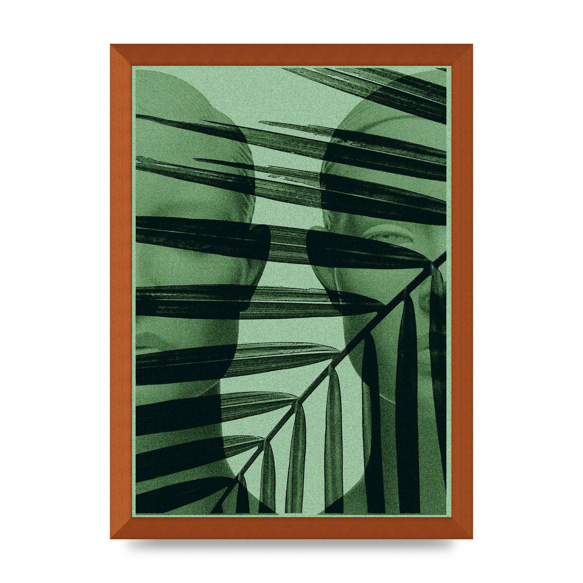 Green Tropical Face Wall Art - A3 framed