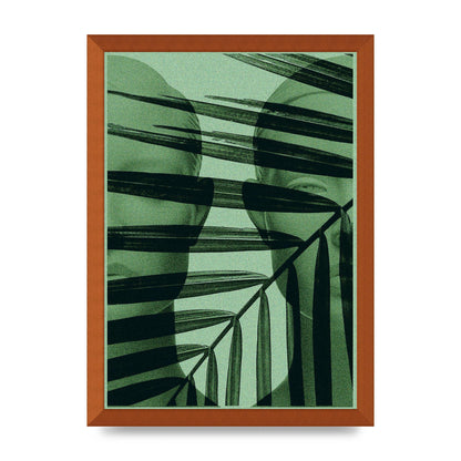Green Tropical Face Wall Art - A3 framed