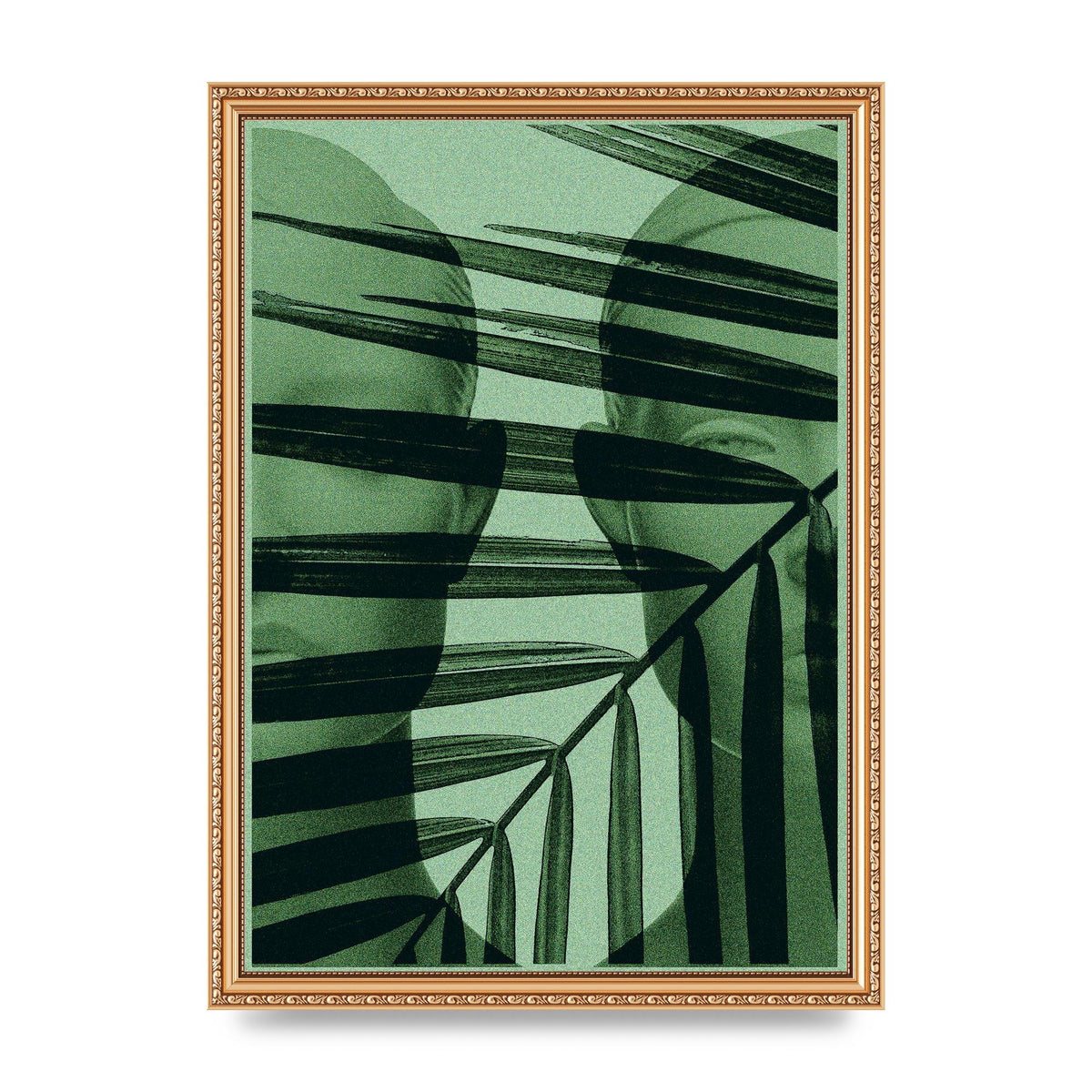 Green Tropical Face Wall Art - A3 framed