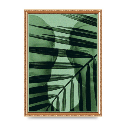 Green Tropical Face Wall Art - A3 framed