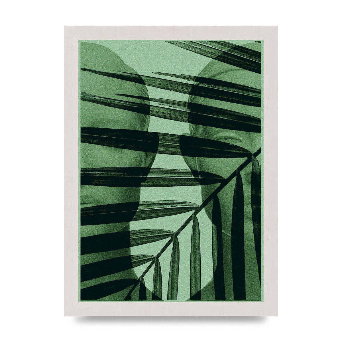Green Tropical Face Wall Art - A4 framed