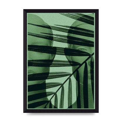 Green Tropical Face Wall Art - A4 framed