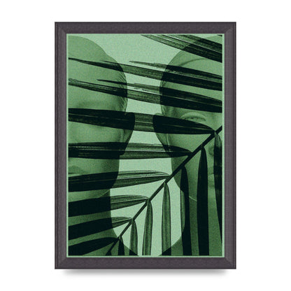 Green Tropical Face Wall Art - A4 framed