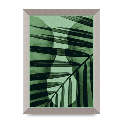 Green Tropical Face Wall Art - A4 framed