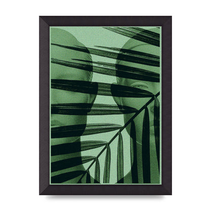 Green Tropical Face Wall Art - A4 framed