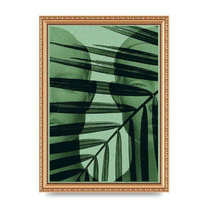 Green Tropical Face Wall Art - A4 framed