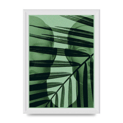 Green Tropical Face Wall Art - A4 framed