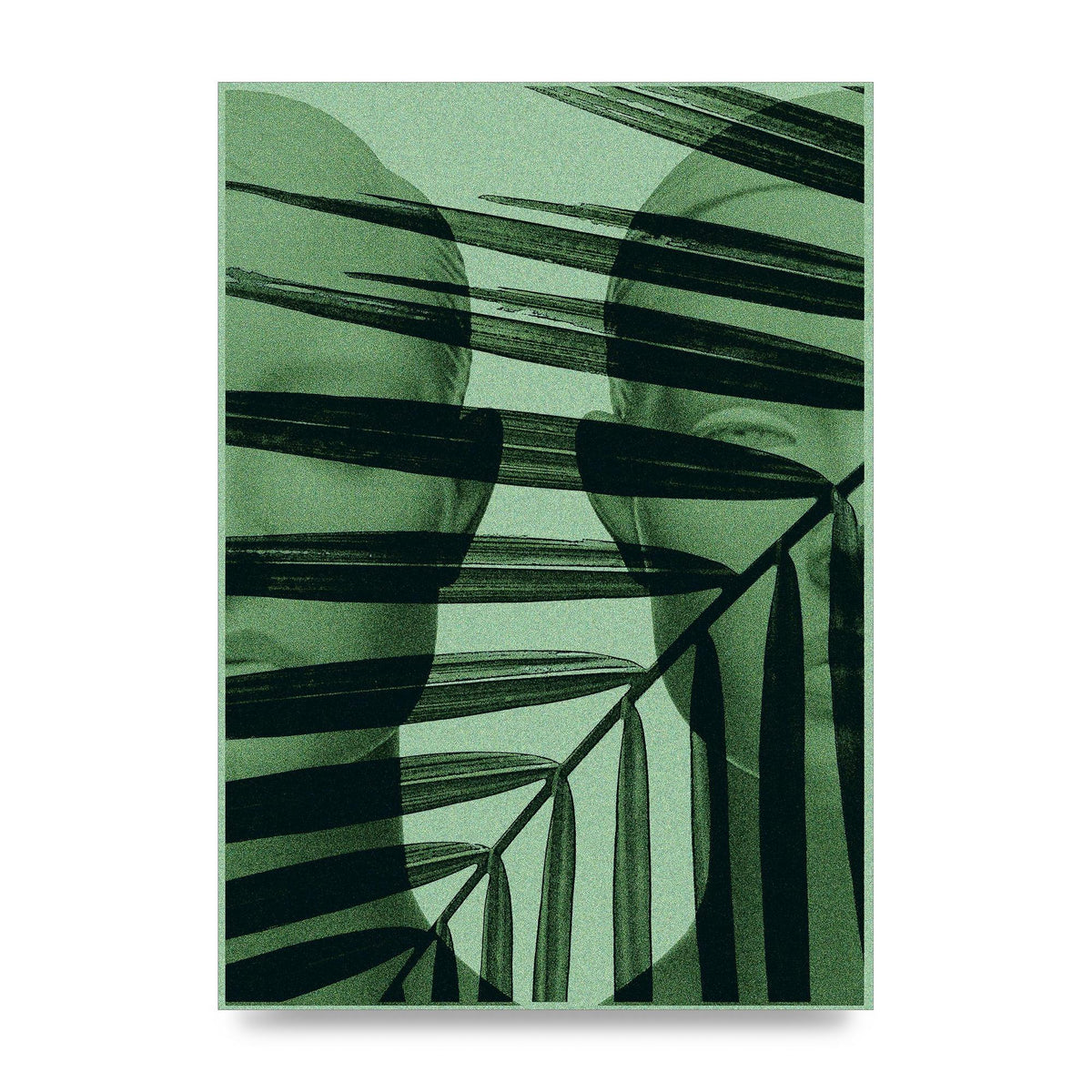 Green Tropical Face Wall Art - unframed print