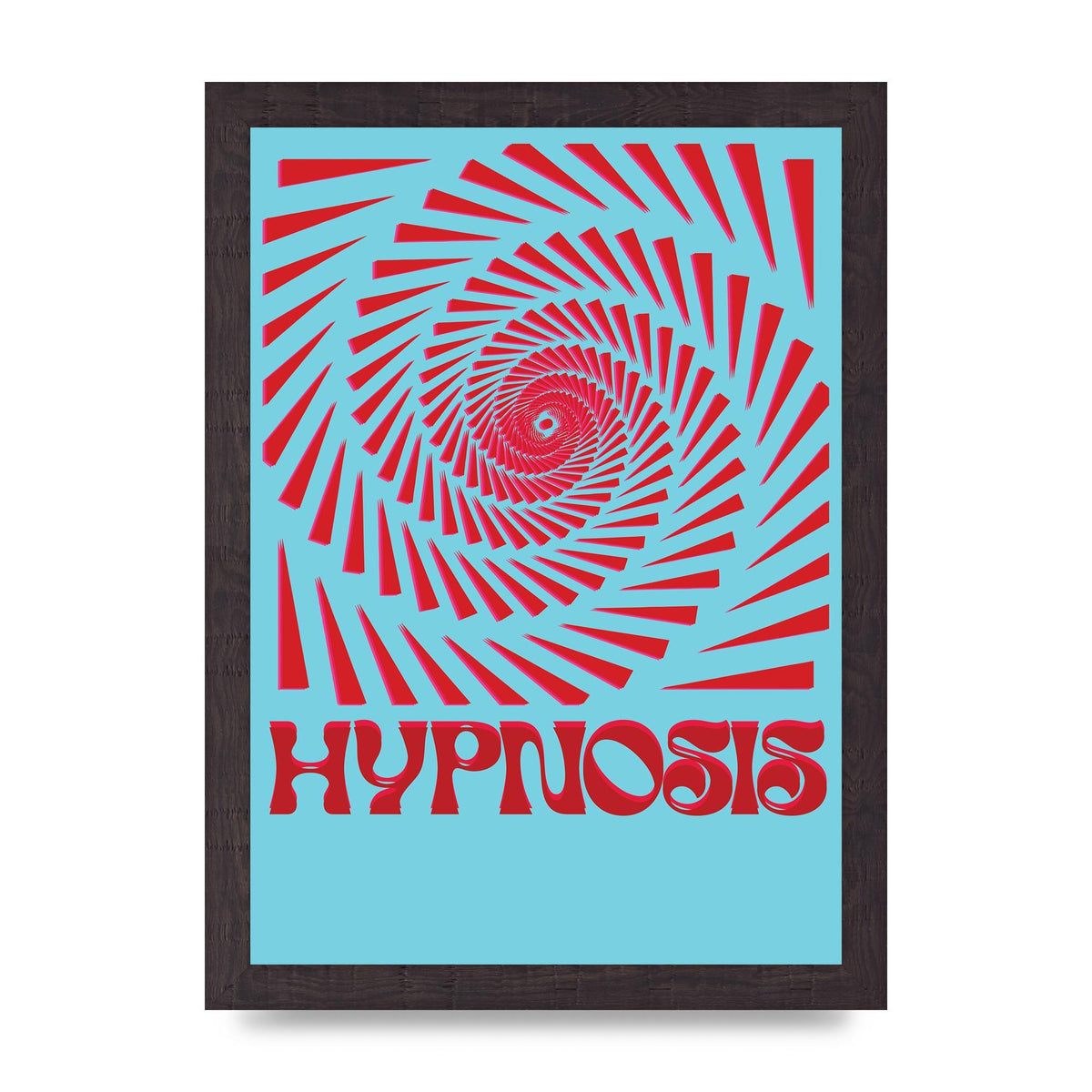 Graphic Lofi Hypnosis Pattern Printed Poster - A4 framed