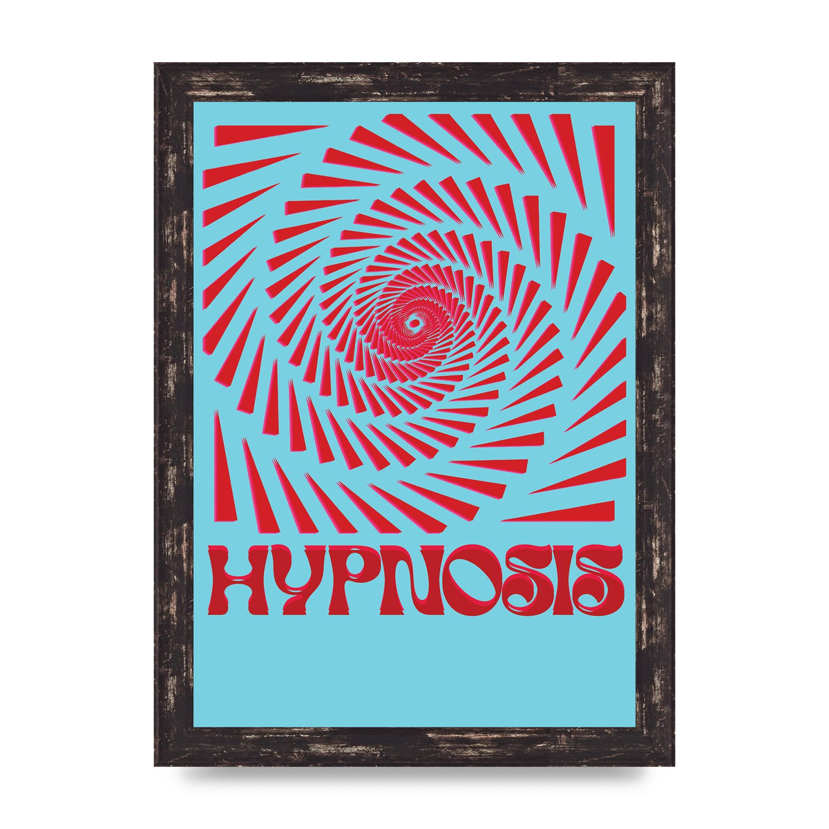 Graphic Lofi Hypnosis Pattern Printed Poster - A4 framed