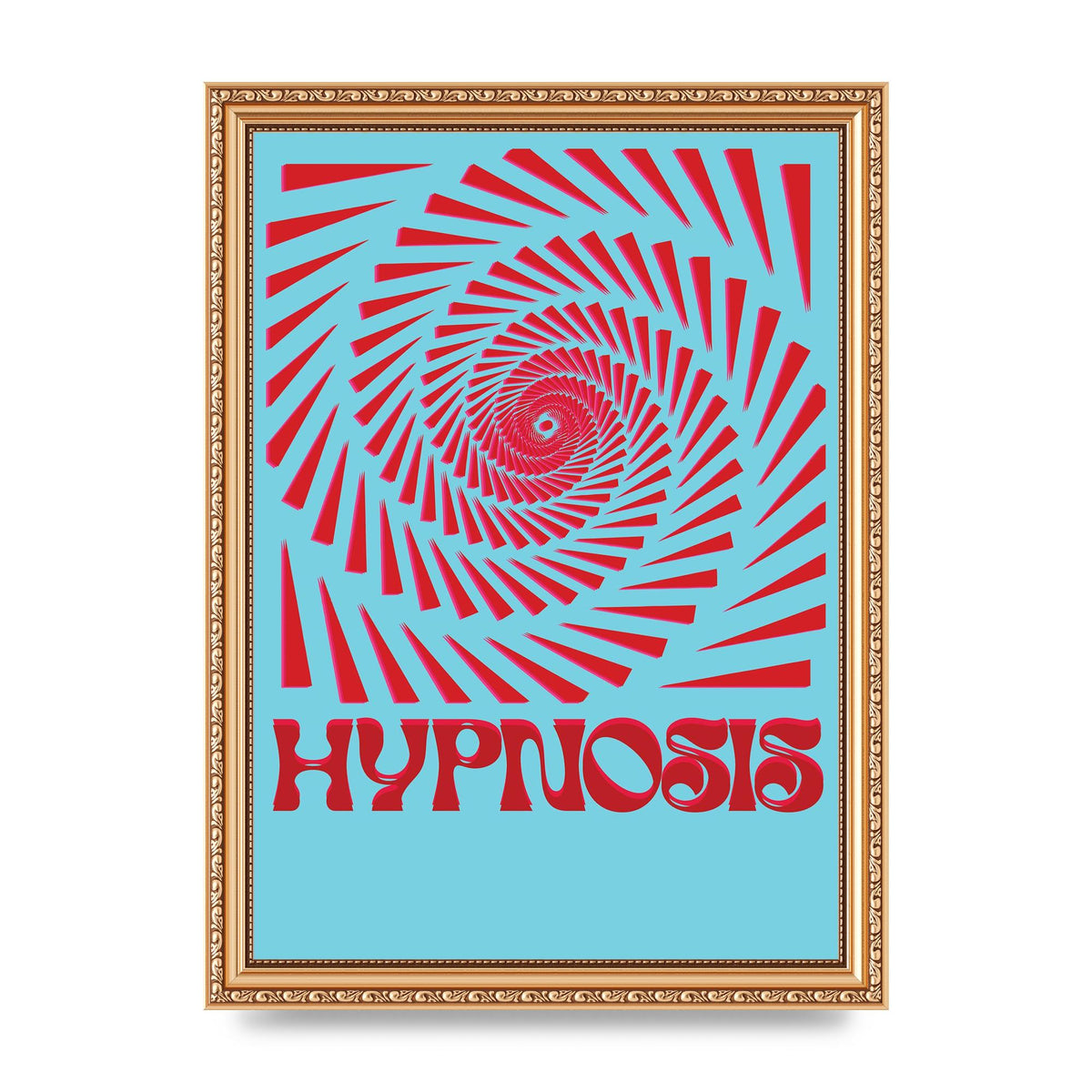 Graphic Lofi Hypnosis Pattern Printed Poster - A4 framed