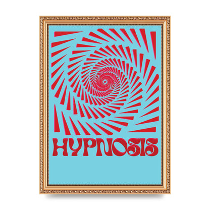Graphic Lofi Hypnosis Pattern Printed Poster - A4 framed