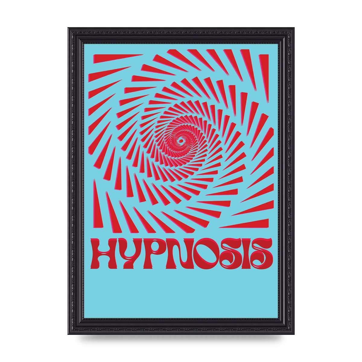 Graphic Lofi Hypnosis Pattern Printed Poster - A4 framed