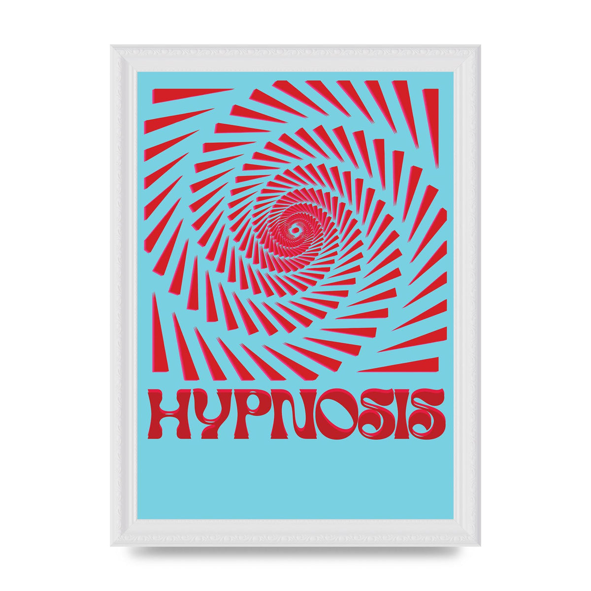 Graphic Lofi Hypnosis Pattern Printed Poster - A4 framed