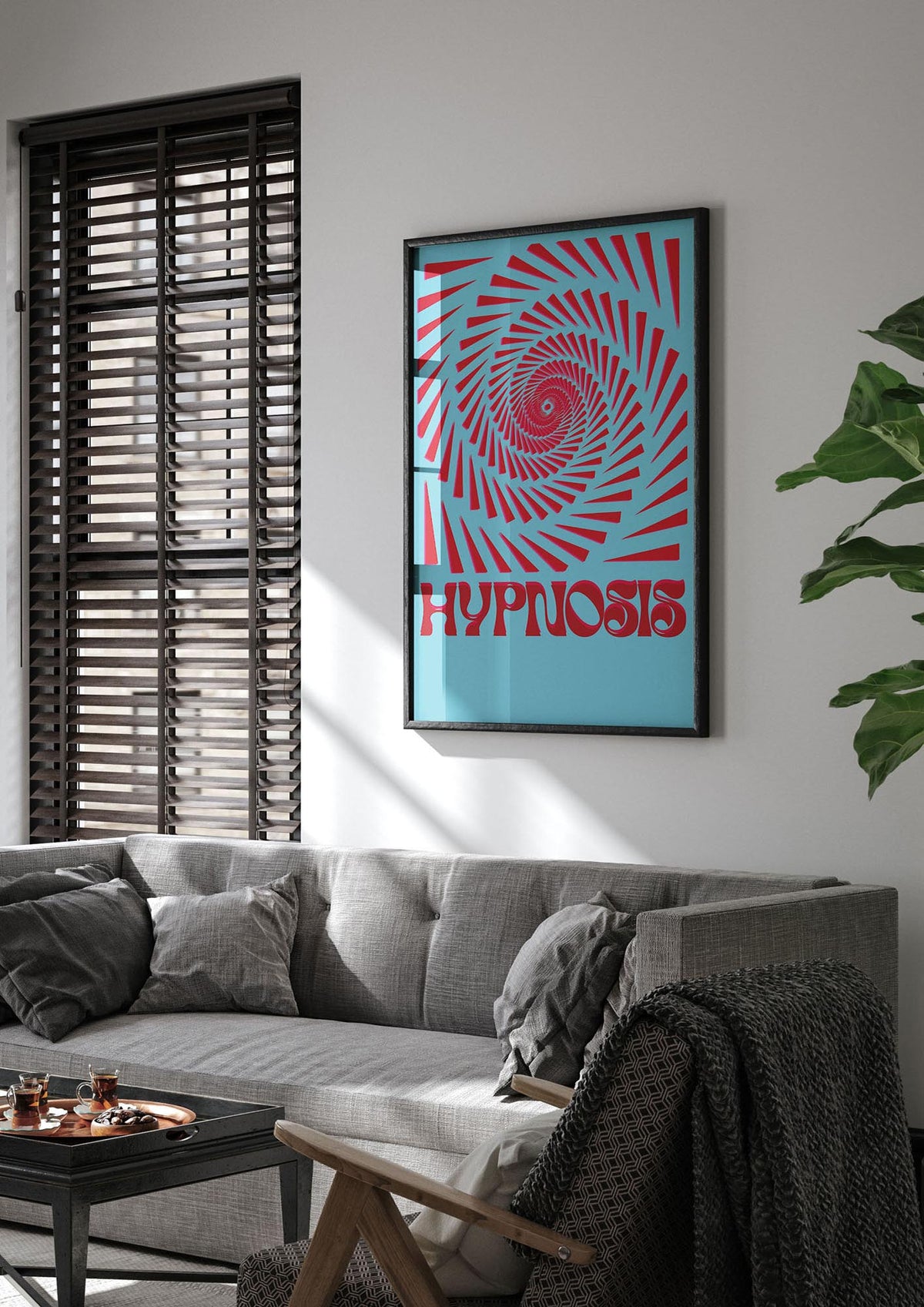 Graphic Lofi Hypnosis Pattern Printed Poster - living room 1