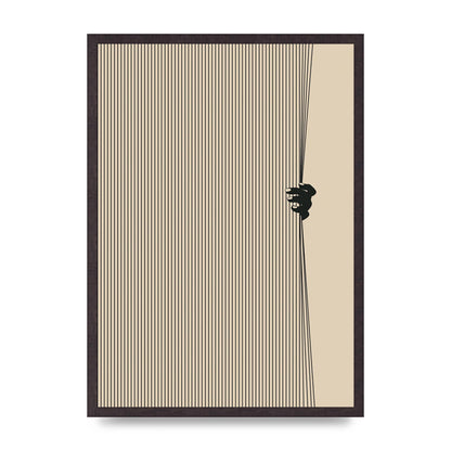 Graphic Line Curtain Pull Art For The Home - A2 framed
