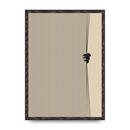 Graphic Line Curtain Pull Art For The Home - A2 framed