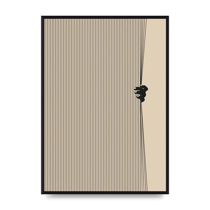 Graphic Line Curtain Pull Art For The Home - A2 framed