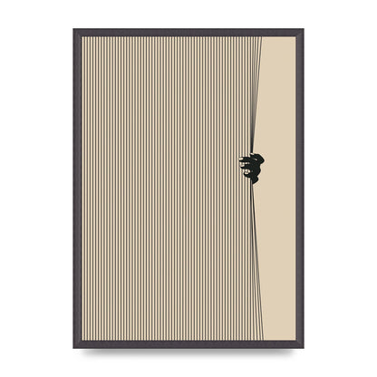 Graphic Line Curtain Pull Art For The Home - A2 framed
