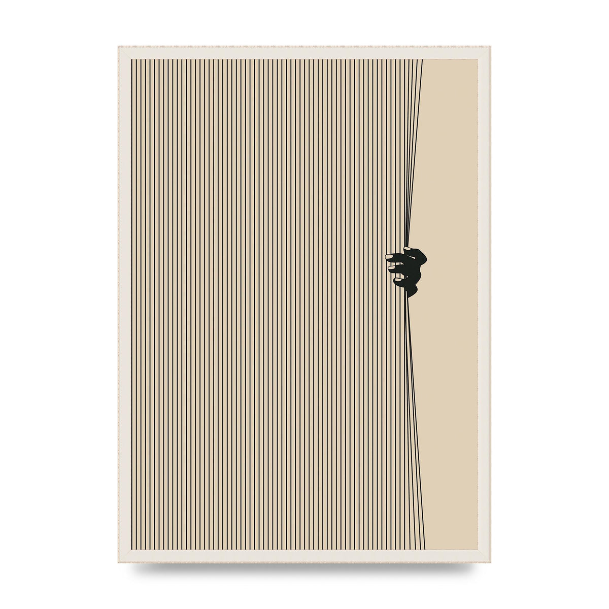 Graphic Line Curtain Pull Art For The Home - A2 framed