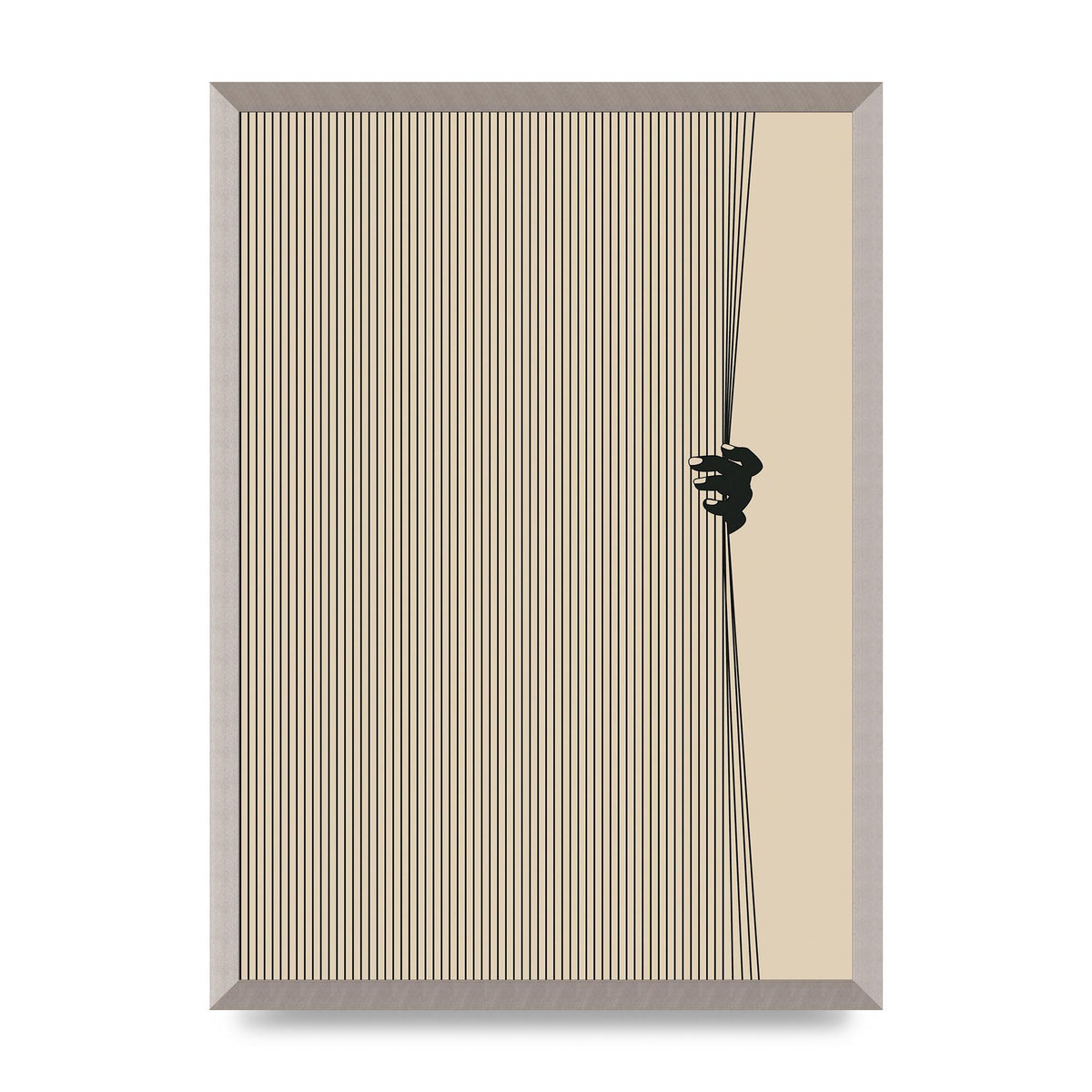 Graphic Line Curtain Pull Art For The Home - A2 framed