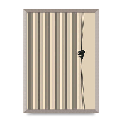 Graphic Line Curtain Pull Art For The Home - A2 framed