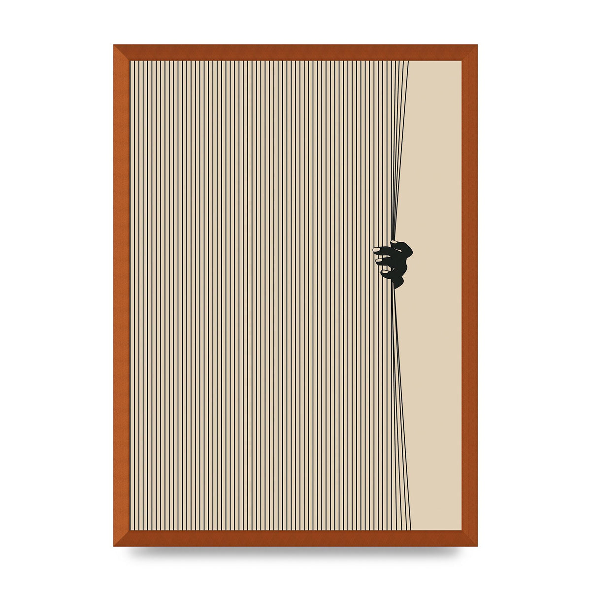 Graphic Line Curtain Pull Art For The Home - A2 framed