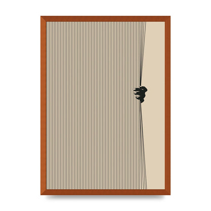 Graphic Line Curtain Pull Art For The Home - A2 framed