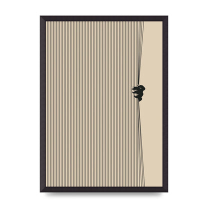 Graphic Line Curtain Pull Art For The Home - A2 framed
