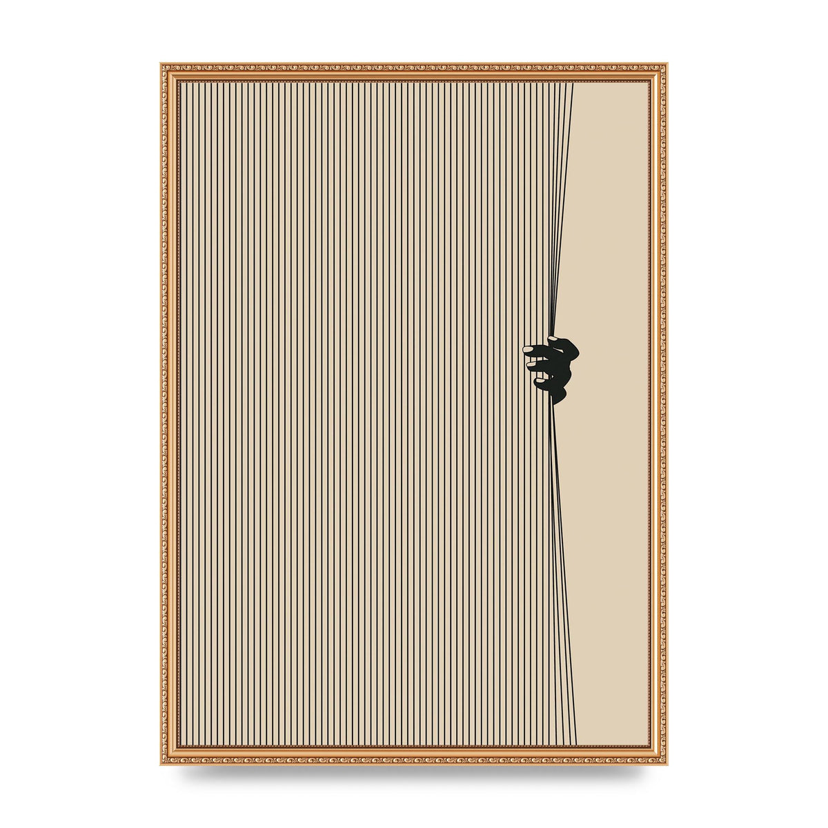 Graphic Line Curtain Pull Art For The Home - A2 framed