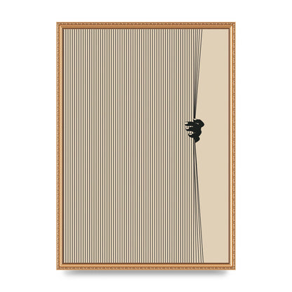 Graphic Line Curtain Pull Art For The Home - A2 framed