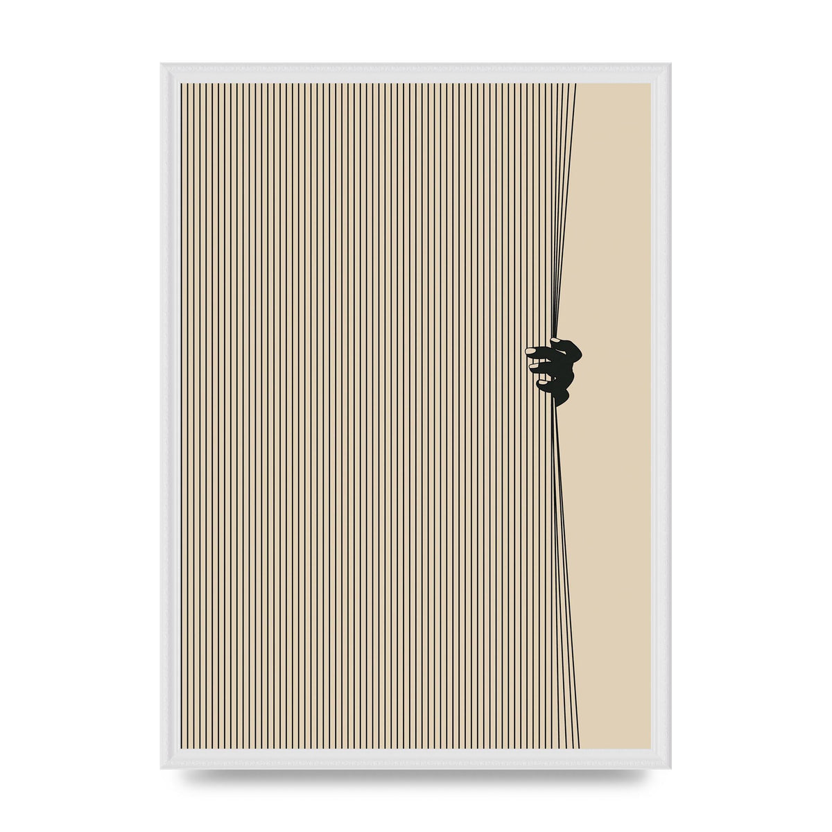 Graphic Line Curtain Pull Art For The Home - A2 framed