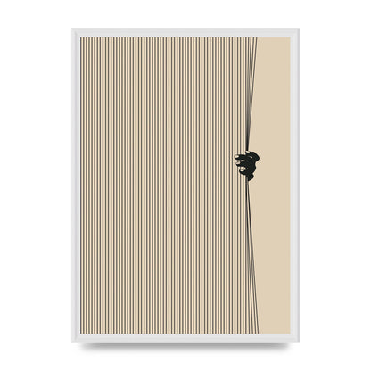 Graphic Line Curtain Pull Art For The Home - A2 framed