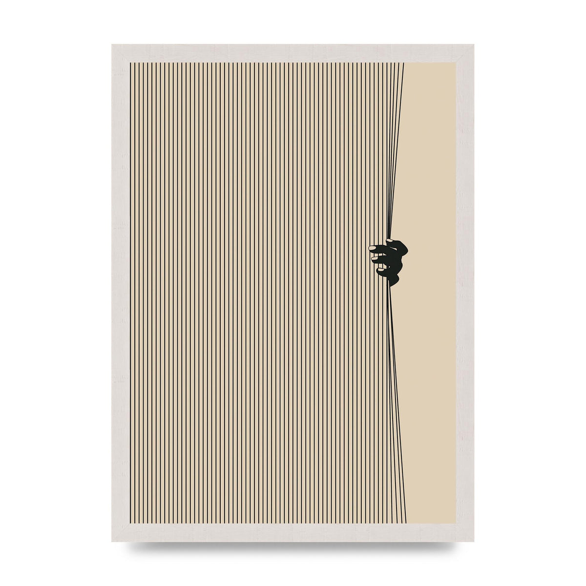 Graphic Line Curtain Pull Art For The Home - A3 framed
