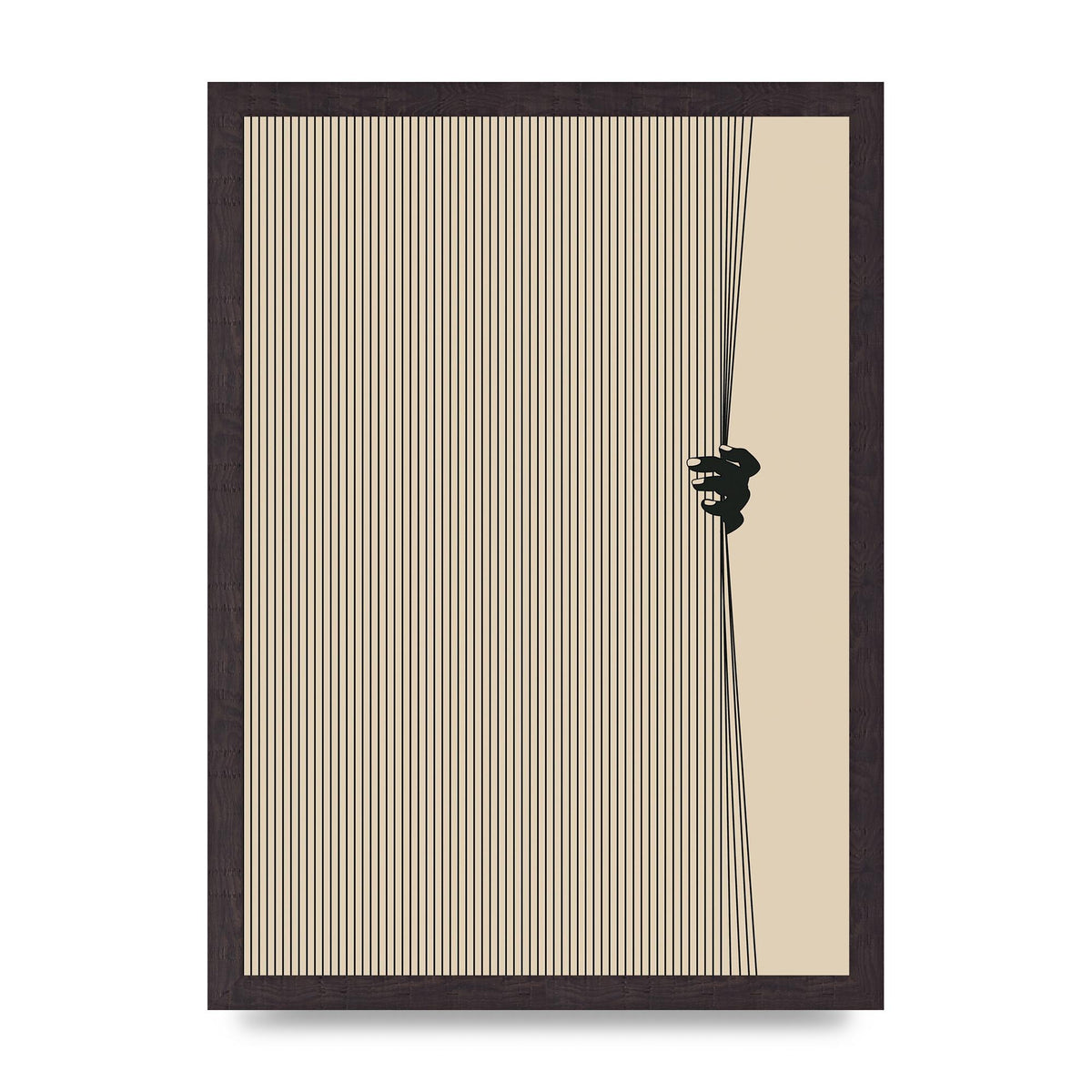 Graphic Line Curtain Pull Art For The Home - A3 framed