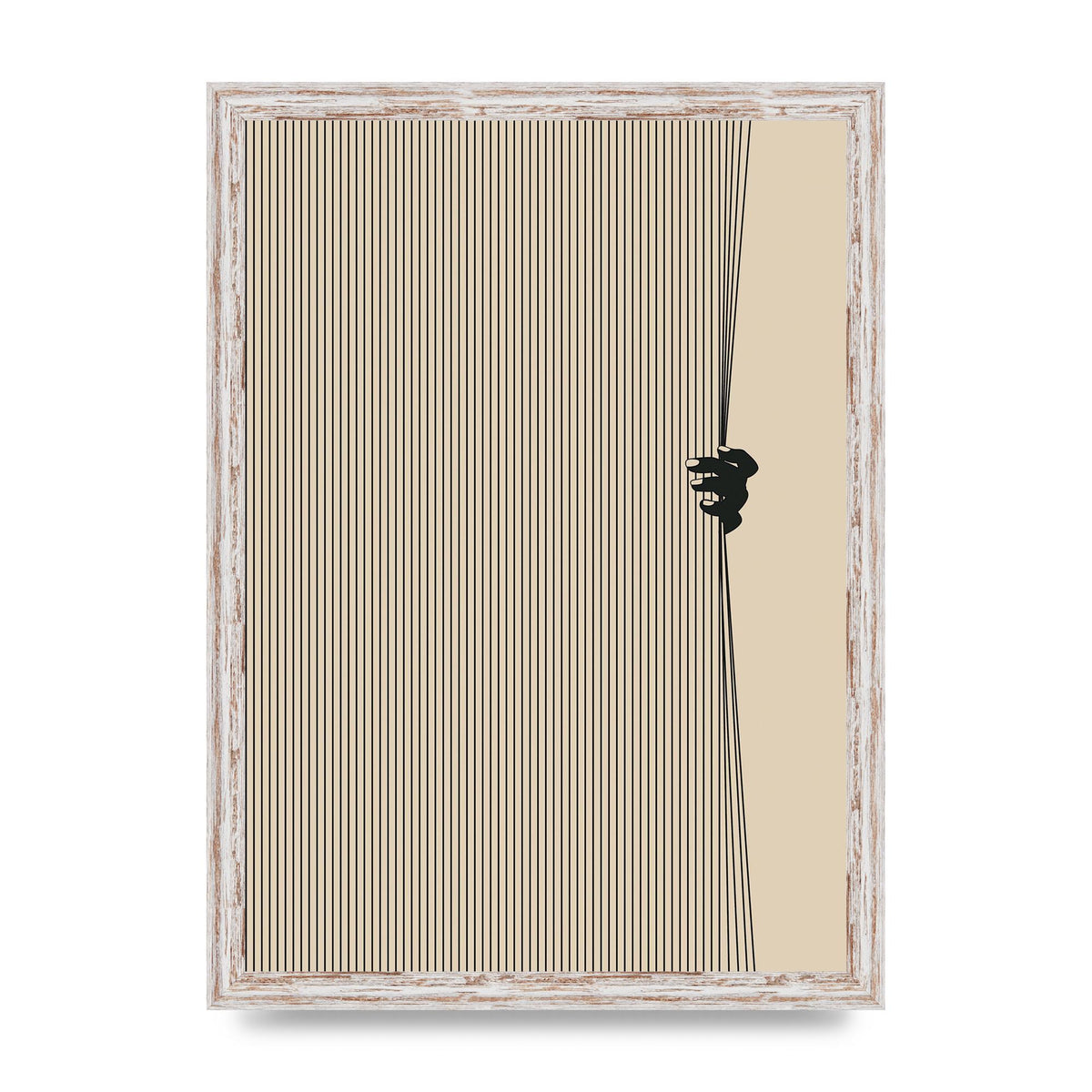 Graphic Line Curtain Pull Art For The Home - A3 framed