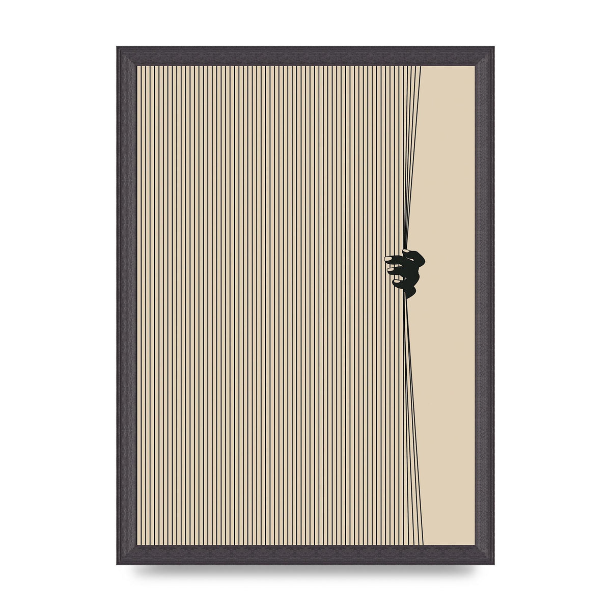 Graphic Line Curtain Pull Art For The Home - A3 framed