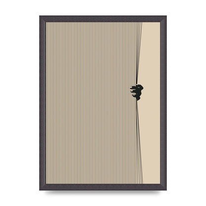 Graphic Line Curtain Pull Art For The Home - A3 framed