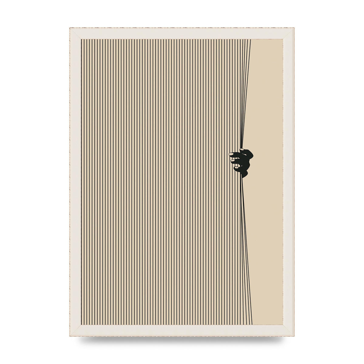 Graphic Line Curtain Pull Art For The Home - A3 framed