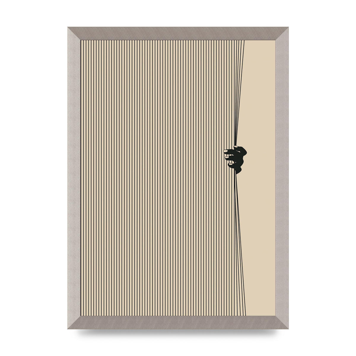Graphic Line Curtain Pull Art For The Home - A3 framed