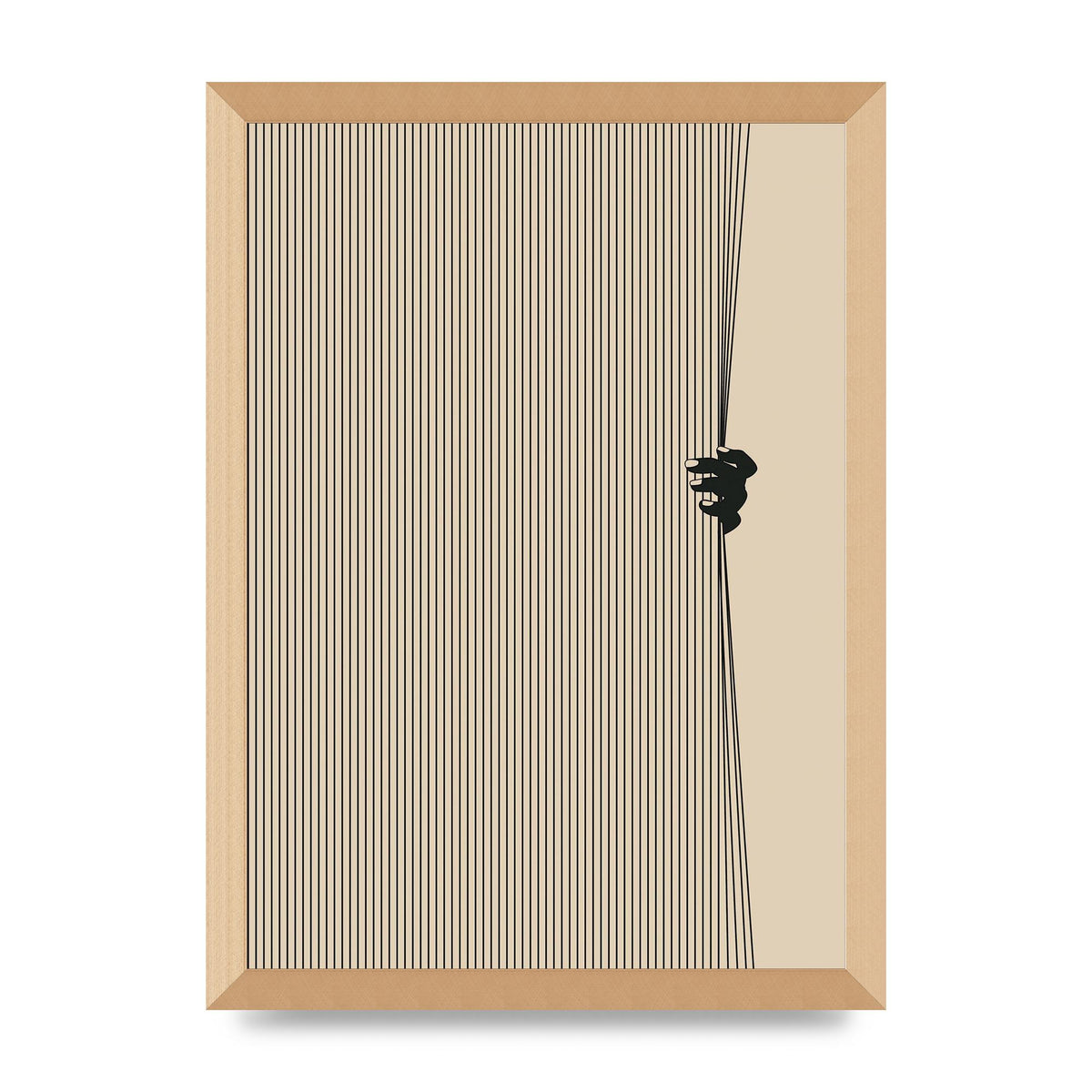 Graphic Line Curtain Pull Art For The Home - A3 framed