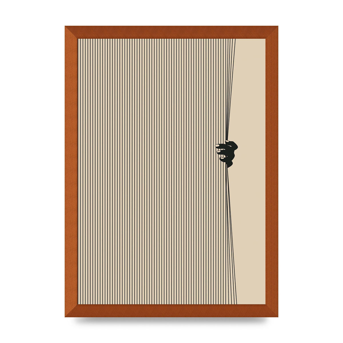 Graphic Line Curtain Pull Art For The Home - A3 framed