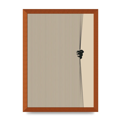 Graphic Line Curtain Pull Art For The Home - A3 framed